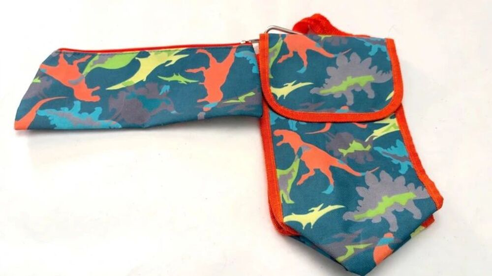 Kids Dinosaur Lunch Bag Set – Insulated Lunchbox & Pencil Pouch, Dino Print